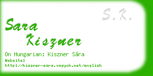 sara kiszner business card